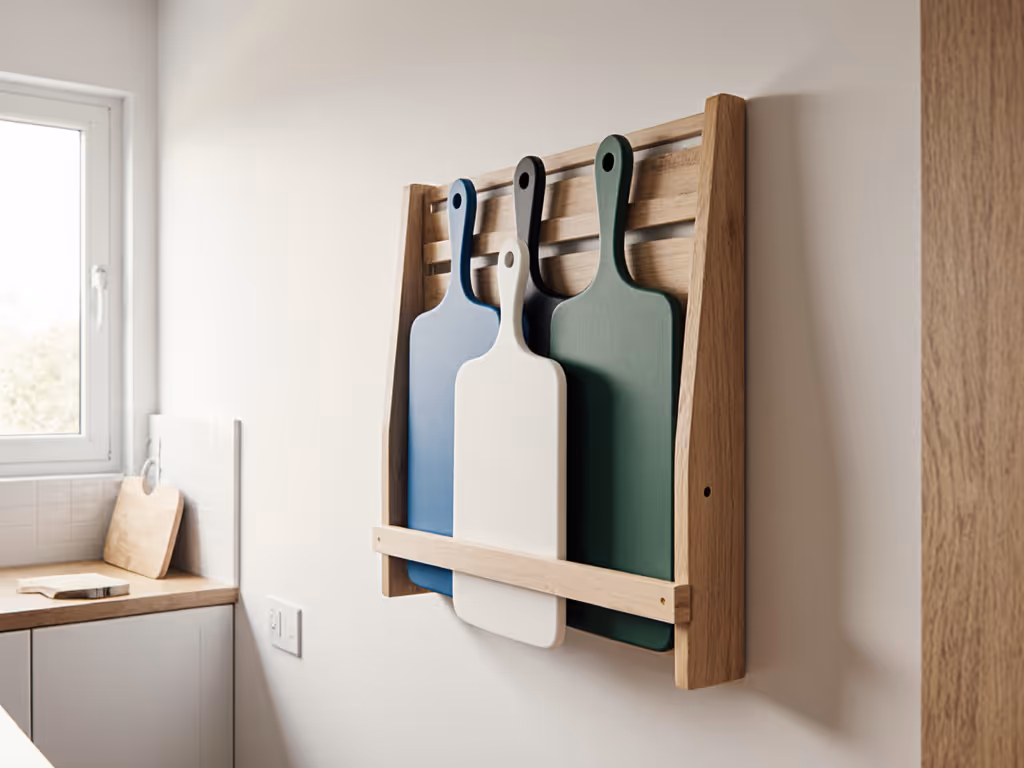 color-coded_cutting_boards_stored_vertically_in_small_kitchen