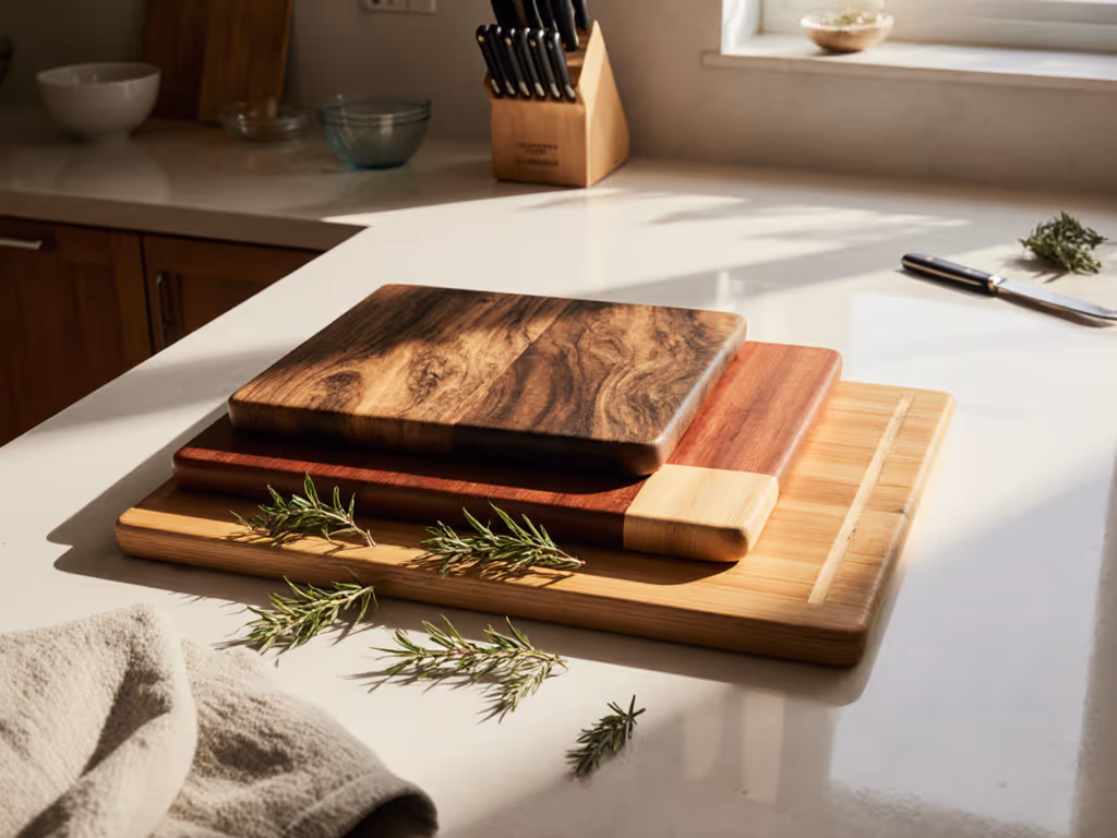 Knife-Friendly Wood Cutting Boards Set